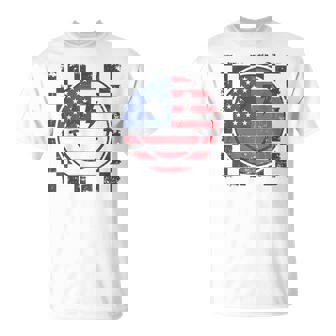 Vintage Happy 4Th Of July Boy Smile Face Retro Usa Flags T-Shirt - Monsterry