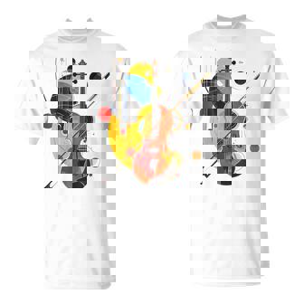 Violín Dibujo Arte Geométrico Abstracto Motivoiolín Camiseta unisex - Regaloses