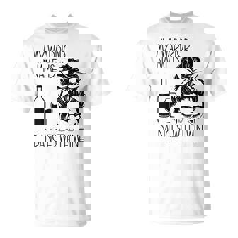 My Warrior Name Is Dances With Wine Messy Bun Mother's Day T-Shirt | Mazezy