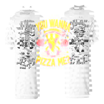 You Wanna Pizza Me 面白い ファイター ピザ愛好家 ファーストフード しゃれ 長袖tシャツ Tシャツ - Kawaiitshirt