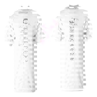 「桜／とほかみえみため」 言霊 ホツマ文字 ヲシテ文字 とほかみえひため 桜 神社 開運 お守り バックプリント Tシャツ - Kawaiitshirt