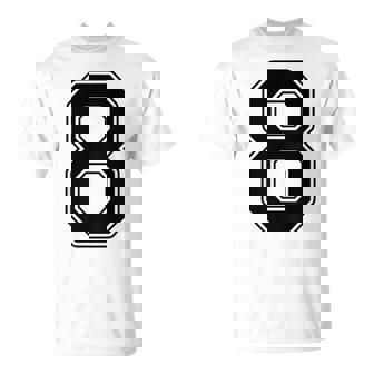 【バックプリント・背中側】8 数字 背番号 ユニフォーム ナンバー【ブラック／黒 の文字】スポーツ 練習着 部活 Tシャツ - Kawaiitshirt