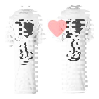 【バックプリント・背中側】アイラブ・温泉 マーク お風呂 銭湯 記号 お土産 旅行 ハート スタッフ 面白い Tシャツ - Kawaiitshirt