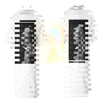 【バックプリント・背中側】真珠の耳飾りの少女／フェルメール【世界の名画】（高精細画像）Vermeer 美術館アート 油絵 Tシャツ - Kawaiitshirt