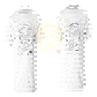 【背中側デザイン】日本文化 鳳凰デザイン 幸運を願うお守り 長袖tシャツ Tシャツ - Kawaiitshirt