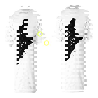 【覗くネコ】黒猫 にゃんこ 猫好き 猫 可愛い ネコ 子猫 ネコ好き 面白い 変な 遊び心 ネタ ウケ狙い おもしろ Tシャツ - Kawaiitshirt