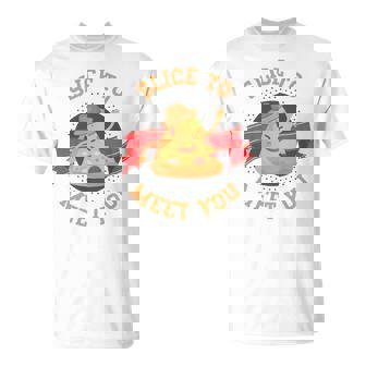 あなたに会うためにチーズクラストとスライス用のスライスが入ったピザ。 長袖tシャツ Tシャツ - Kawaiitshirt