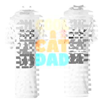 かっこいい猫お父さん面白い猫好きの男性 長袖tシャツ Tシャツ - Kawaiitshirt