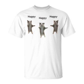 かわいいジャンピング ハッピーキャット ミーム トレンド ファニー Tシャツ - Kawaiitshirt
