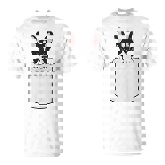 かわいいフレンチブルドッグポケット：いじめっ子の飼い犬とフレンチブルドッグの恋人 Tシャツ - Kawaiitshirt