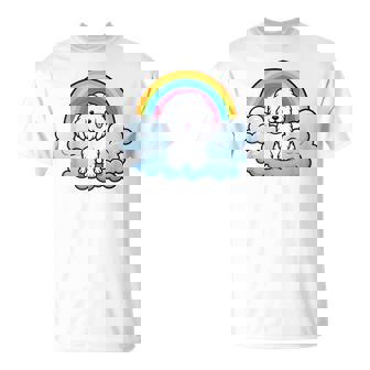 かわいいボロネーゼ犬 レインボークラウド カラフル カワイイ 子犬好き Tシャツ - Kawaiitshirt