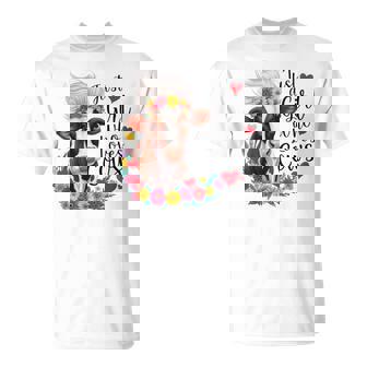 かわいい牛 ただの牛を愛する少女 長袖tシャツ Tシャツ - Kawaiitshirt