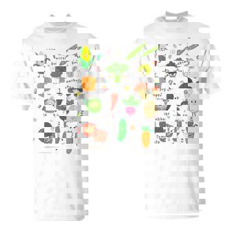 かわいい野菜 かわいい野菜 ヘルシーフード 食べる ビーガン Tシャツ - Kawaiitshirt