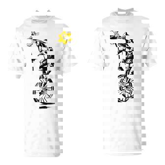 かわいい面白いカエルの一輪車 Tシャツ - Kawaiitshirt