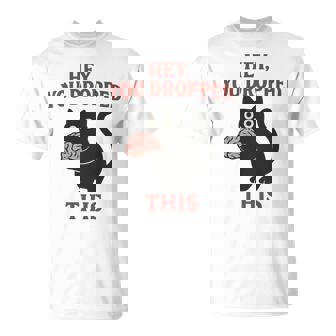 この脳みそのかわいい黒猫のミームを落とした 長袖tシャツ Tシャツ - Kawaiitshirt