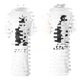 ねこのいいなり 猫 ネコ ぽっちゃり ハチワレ猫 黒白猫 白黒猫 イラスト 猫好き おしゃれ かわいい Tシャツ - Kawaiitshirt