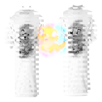 ひげを生やしたドラゴンの白い服のレインボーフラッグ Tシャツ - Kawaiitshirt