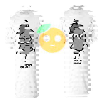 みかん Mikan 顔 イラスト かわいい おもしろ 面白い 簡単 シンプル ゆるい 果物 Tシャツ - Kawaiitshirt