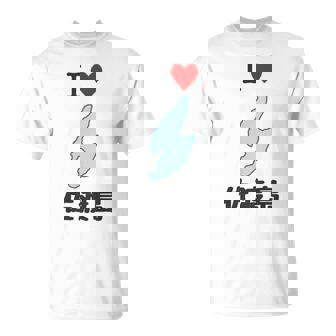 アイラブ・佐渡島（I Love ハート）地図【47都道府県】佐渡ヶ島 ジモtティ 地元愛 お土産 面白 長袖tシャツ Tシャツ - Kawaiitshirt