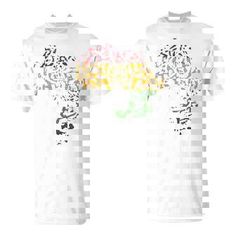 アフリカ地図 ヒョウ柄 アフリカラスタカラー Tシャツ - Kawaiitshirt