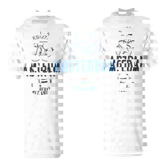 アムステルダム バイク シティ アムステルダム バイクタウン オランダの国旗 Tシャツ - Kawaiitshirt