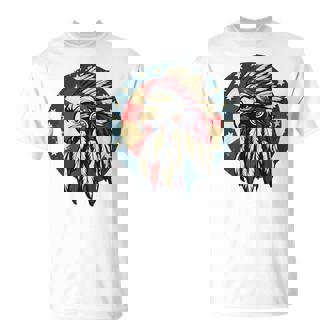 アメリカンイーグル チーフ インディアン ヘッドドレス ネイティブイーグル 長袖tシャツ Tシャツ - Kawaiitshirt