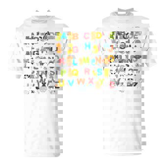 アルファベット動物学習abc キュート キッズ 教育 小道具 Tシャツ - Kawaiitshirt