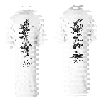 アロハ ハワイ ハワイアン ヴィンテージ ワヒネ フラダンス ダンサー ガール Tシャツ - Kawaiitshirt