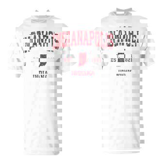 インディアナポリス インディアナ州 ヴィンテージ スポーツ デザイン レッド プリント Tシャツ - Kawaiitshirt