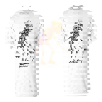 エイリアン スケルトン クリーチャー 松葉杖 スティック Tシャツ - Kawaiitshirt