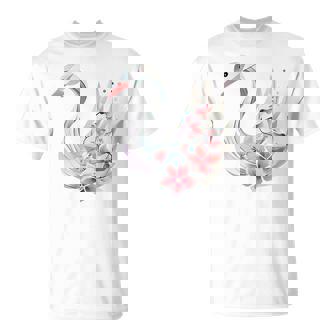 エレガントな白鳥の花 Tシャツ - Kawaiitshirt