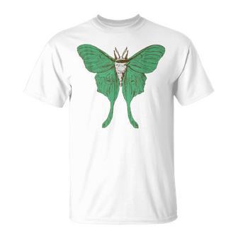オオミズアオ ルナモス 薄い 緑色 黄緑色 蛾 Luna Moth レトロ 虫 昆虫 イラスト かっこいい おしゃれ Tシャツ - Kawaiitshirt