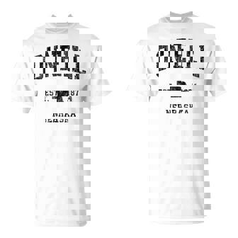 オニール ネブラスカ Ne ビンテージ アスレチック ブラック スポーツデザイン Tシャツ - Kawaiitshirt