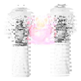 カップに入った子犬 長袖tシャツ Tシャツ - Kawaiitshirt