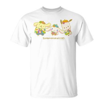 キッズ ポムポムプリン ポチャッコ シナモロール おはな Tシャツ - Kawaiitshirt
