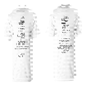 キープ・カーム、マンチェスター・シティ Tシャツ - Kawaiitshirt