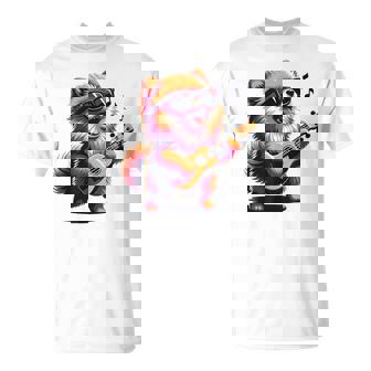 ギターを弾く犬 ポメラニアン 面白い Tシャツ - Kawaiitshirt