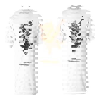 ギターを弾く面白い猫 面白いギター猫 Tシャツ - Kawaiitshirt