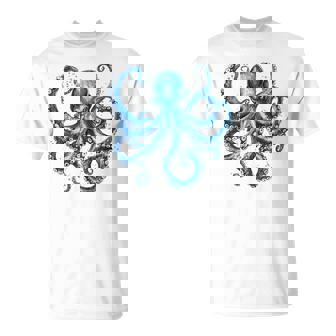 クール ブルー タコ 海 海 好き 触手 タコ好き Tシャツ - Kawaiitshirt