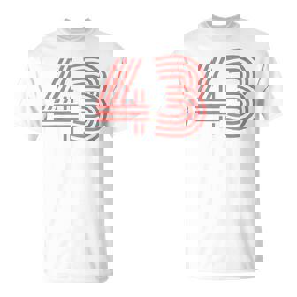 クールなレトロなレタリングジャージ、背番号43 Fourtythree Tシャツ - Kawaiitshirt