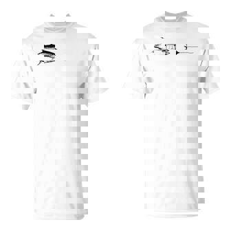 グラフィックフライフィッシングフックライン フィッシュマグロ Tシャツ - Kawaiitshirt