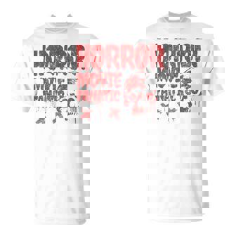 グランジー ダメージ加工 ホラー映画 ファン 赤 グラフィック 怖い頭蓋骨 長袖tシャツ Tシャツ - Kawaiitshirt