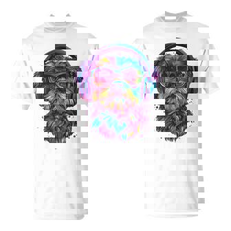 グリフォン ブリュッセロ 犬 音楽 ヘッドホン グリフォン ブリュッセル Tシャツ - Kawaiitshirt