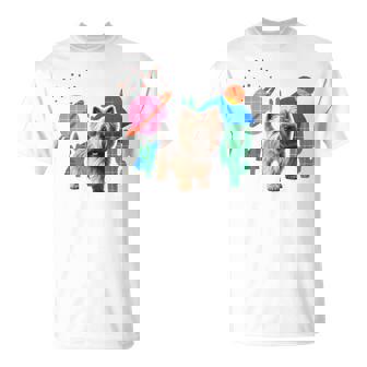 ケアンテリア デザートデザイン犬 長袖tシャツ Tシャツ - Kawaiitshirt