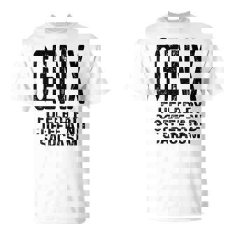 コーヒーと皮肉なユーモアに刺激された面白いジェネレーションx Gen X Tシャツ - Kawaiitshirt