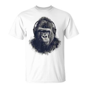 ゴリラ 描画 動物 イラスト 抽象画 アート ゴリラ Tシャツ - Kawaiitshirt