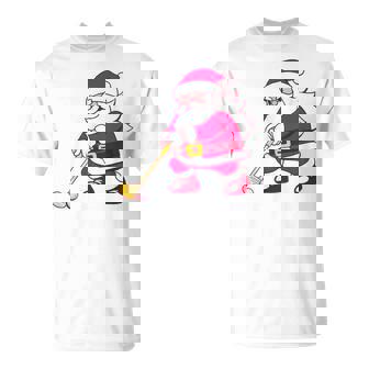 ゴルフをする面白い醜いクリスマスサンタ。 Tシャツ - Kawaiitshirt