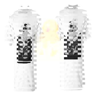 ゴールデンレトリバー ポケットに入った子犬 長袖tシャツ Tシャツ - Kawaiitshirt