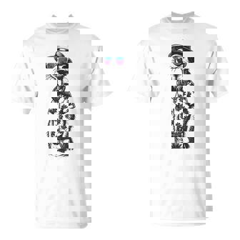 サングラスとヘッドフォンをしたミーアキャット Tシャツ - Kawaiitshirt