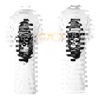 サングラスをかけたクールなゴリラグラフィックアート 長袖tシャツ Tシャツ - Kawaiitshirt